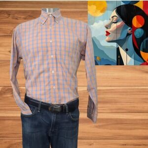 Brooks Brothers Men's Plaid Button Down Long Sleeve Dress Shirt Checkered Casual